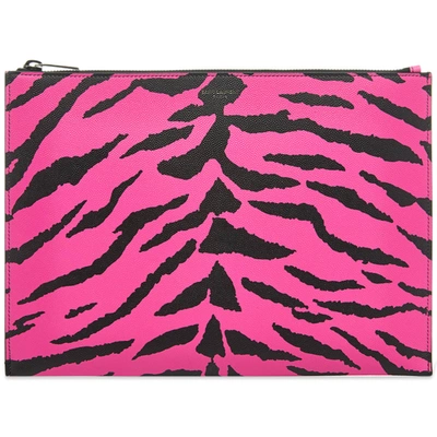 Saint Laurent Zebra Tablet Holder In Pink