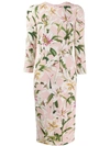 Dolce & Gabbana Floral Cady-crêpe Dress In Pink