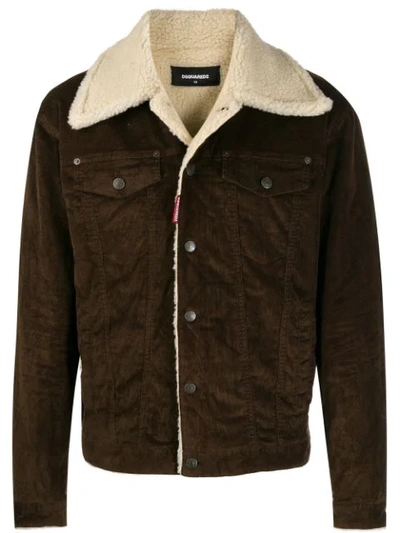 Dsquared2 Shearling Jacket In Brown