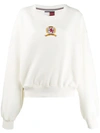 Tommy Hilfiger Embroidered Logo Sweatshirt In Yah Bianco