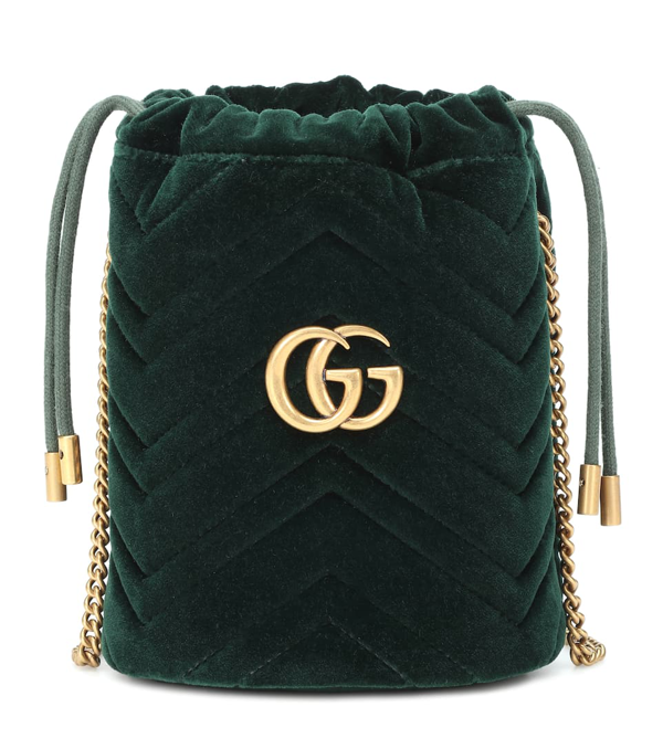 gucci green velvet bag