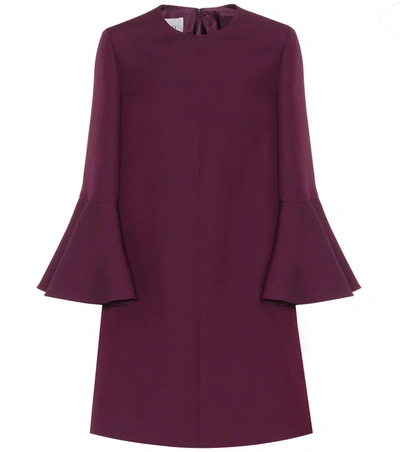 Valentino Wool And Silk Dress In Purple