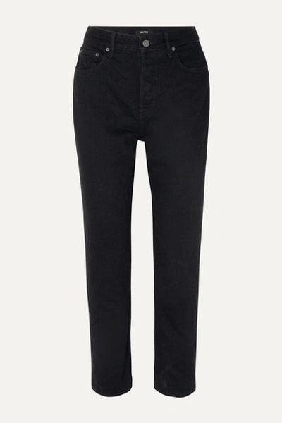 Grlfrnd Devon Organic High-rise Straight-leg Jeans In Black