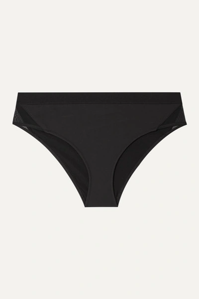 Stella Mccartney Mesh-trimmed Bikini Briefs In Black