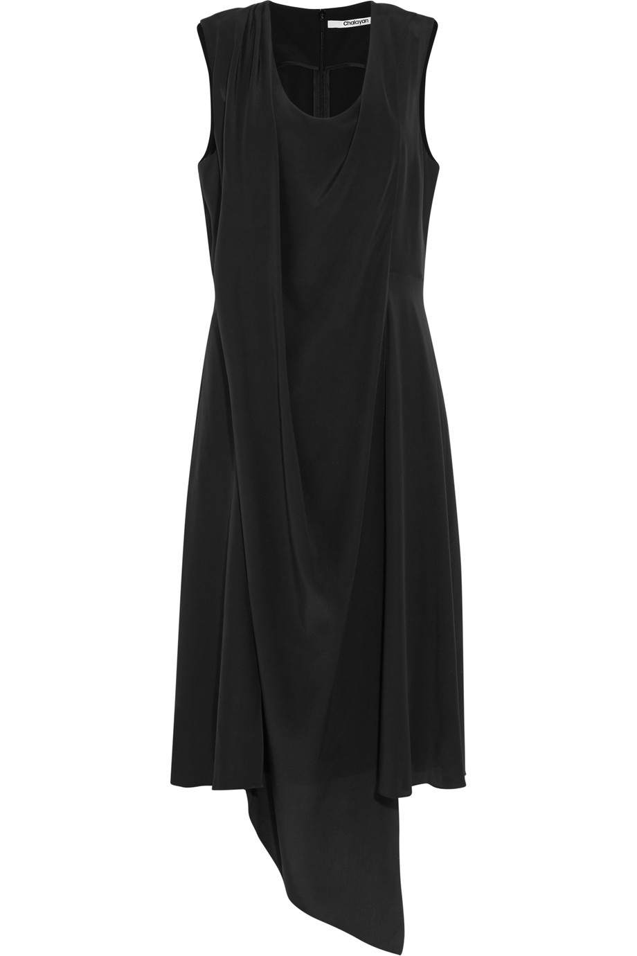 Chalayan Draped Silk Midi Dress | ModeSens
