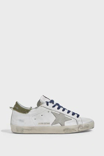Golden Goose Superstar Leather Trainers In White And Navy