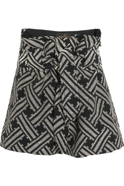 Vivienne Westwood Anglomania Kung Fu Belted Cotton-blend Jacquard Shorts In Black