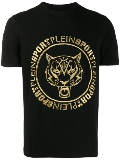 Plein Sport Printed Logo T-shirt In Black