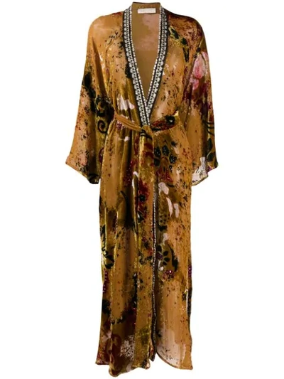 Anjuna Silk Blend Belted Coat In Brown