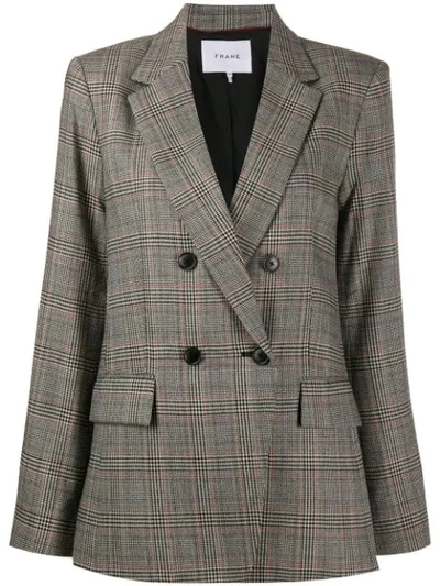 Frame Checked Print Blazer In Neutrals