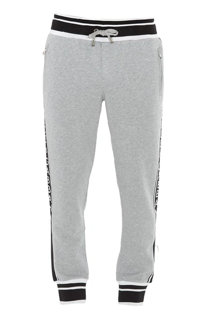 Dolce & Gabbana King Logo Band Trousers In Grey
