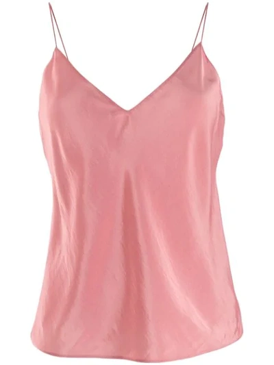 Theory V-neck Slip Top In Pink