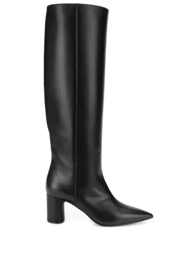Casadei Agyness Leather Boot In Black Color