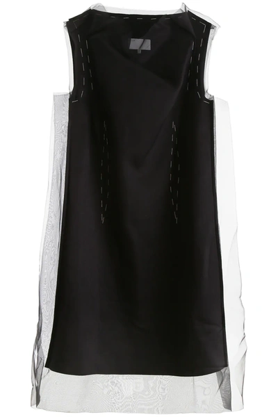 Maison Margiela Midi Dress With Stitching In Black