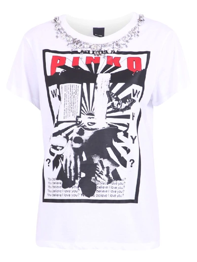 Pinko Branded T-shirt In White