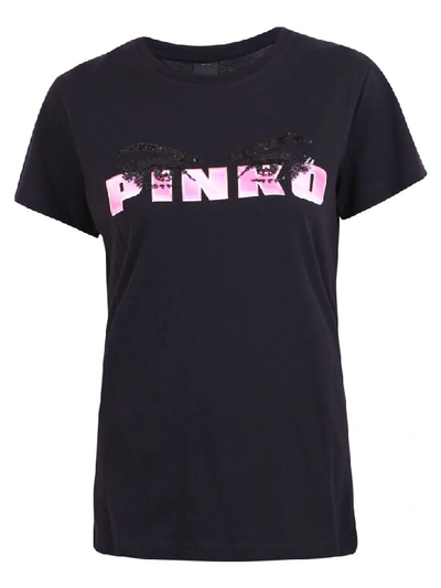 Pinko Branded T-shirt In Black