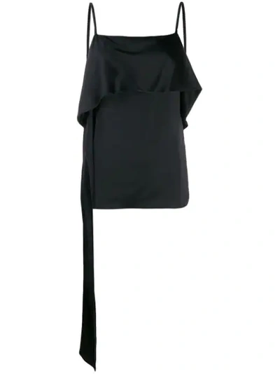 Helmut Lang Draped Slip Top In Black