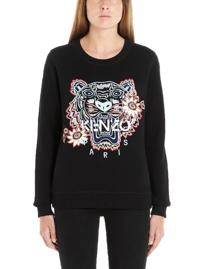 Kenzo Flower Tiger Sweatshirt In Black