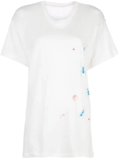 The Elder Statesman Ant Print T-shirt In White