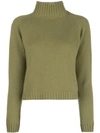 The Elder Statesman Cashmere Roll Neck Jumper In Green