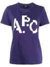 Apc Logo Print T-shirt In Purple