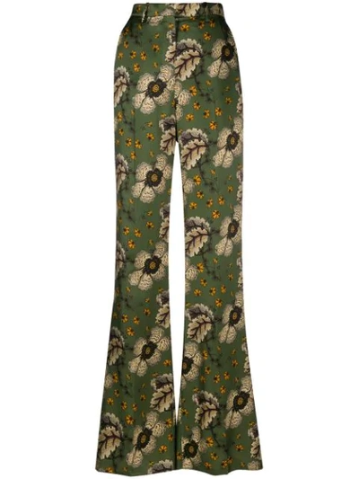 Etro Floral Print Trousers In Green