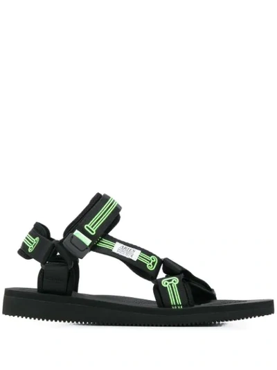 Suicoke Double Strap Sandals In Black