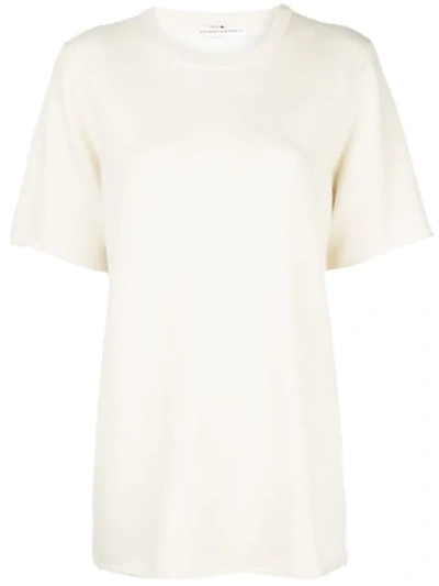 Extreme Cashmere Short Sleeved Knit Top In White