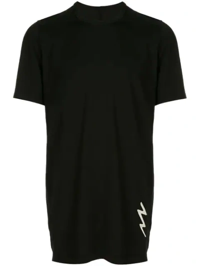 Rick Owens Lightning Bolt Longline T-shirt In Black