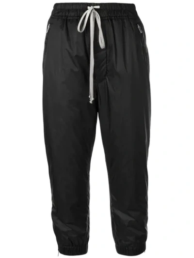 Rick Owens Drop-crotch Cropped Trousers In 09 Black