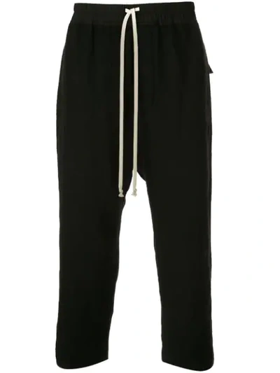 Rick Owens Larry Drop-crotch Trousers In Black