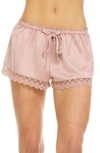 Flora Nikrooz Victoria Satin Lounge Shorts In Smokey Rose