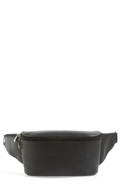 Longchamp Le Foulonne Leather Belt Bag - Metallic In Black/nickel Black/silver