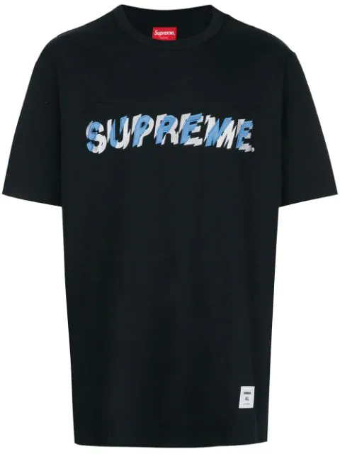 Supreme Logo Print T-shirt - Black | ModeSens
