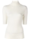 Theory Roll Neck Knitted Top In White