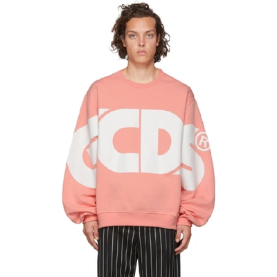 Gcds Logo Print Oversized Sweatshirt In Pink