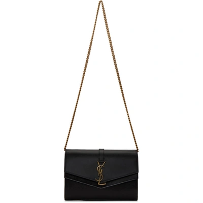 Saint Laurent Black Sulpice Chain Wallet Bag