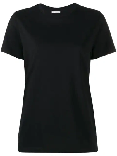 Moncler Embroidered Logo T-shirt In Black