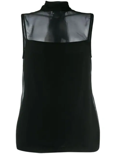 Neil Barrett Sheer Panel Blouse In Black