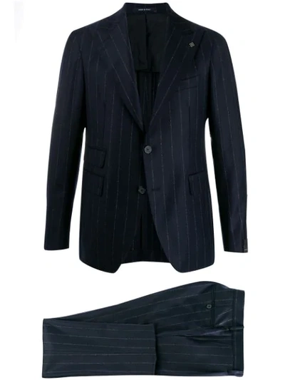 Tagliatore Striped Two Piece Suit In B1247 Blue