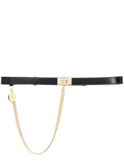 Givenchy Embellished Leather Waist Belt In Black