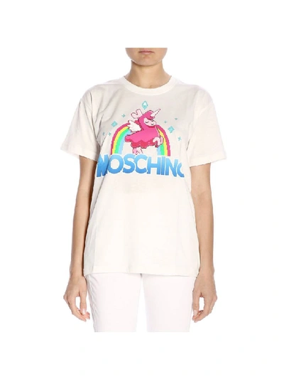 Moschino Capsule Collection Pixel The Sims T-shirt In Pure Cotton With Pony Print In White