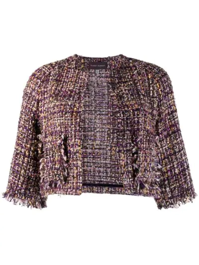 Talbot Runhof Nununu Tweed Jacket In Purple