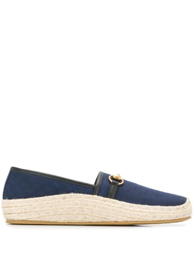 Gucci Gg Supreme Espadrille Loafers In Blue