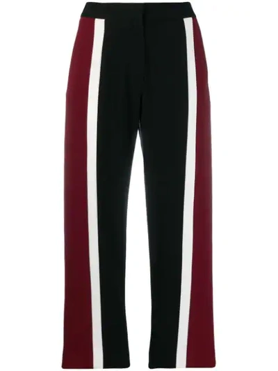 Kenzo Striped Tailored Trousers In Black