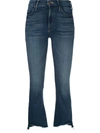 Mother Cropped Denim Jeans In Blue