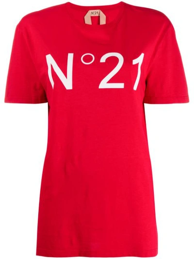 N°21 Logo Print T In 红色