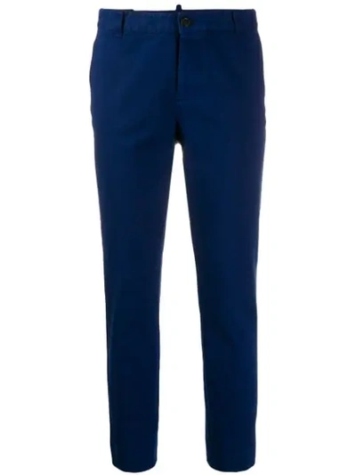 Dsquared2 Slim Fit Cropped Trousers In Blue