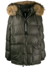 As65 Fur Trimmed Puffer Coat In 790 Army