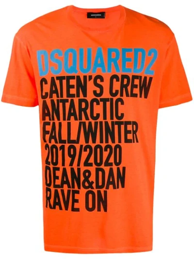Dsquared2 Logo Print T-shirt In Orange